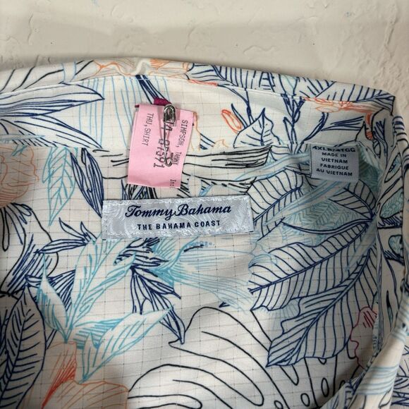 Tommy Bahama Men's Big & Tall Bahama Coast Glow Palms IslandZone Camp Shirt 4XLB - Picture 6 of 12